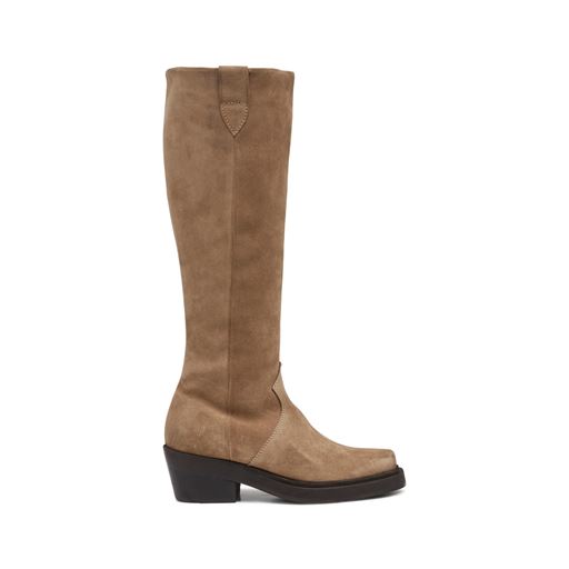Pavement Dusty Long Støvler, Taupe Suede, 40