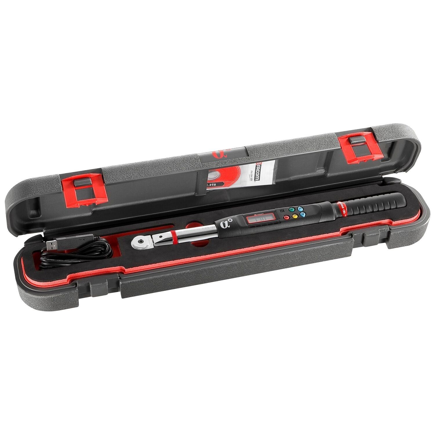 Facom Elektronische Momentsleutel Koppel/Hoek met 1/2″ Ratel 200Nm - E.316A200S