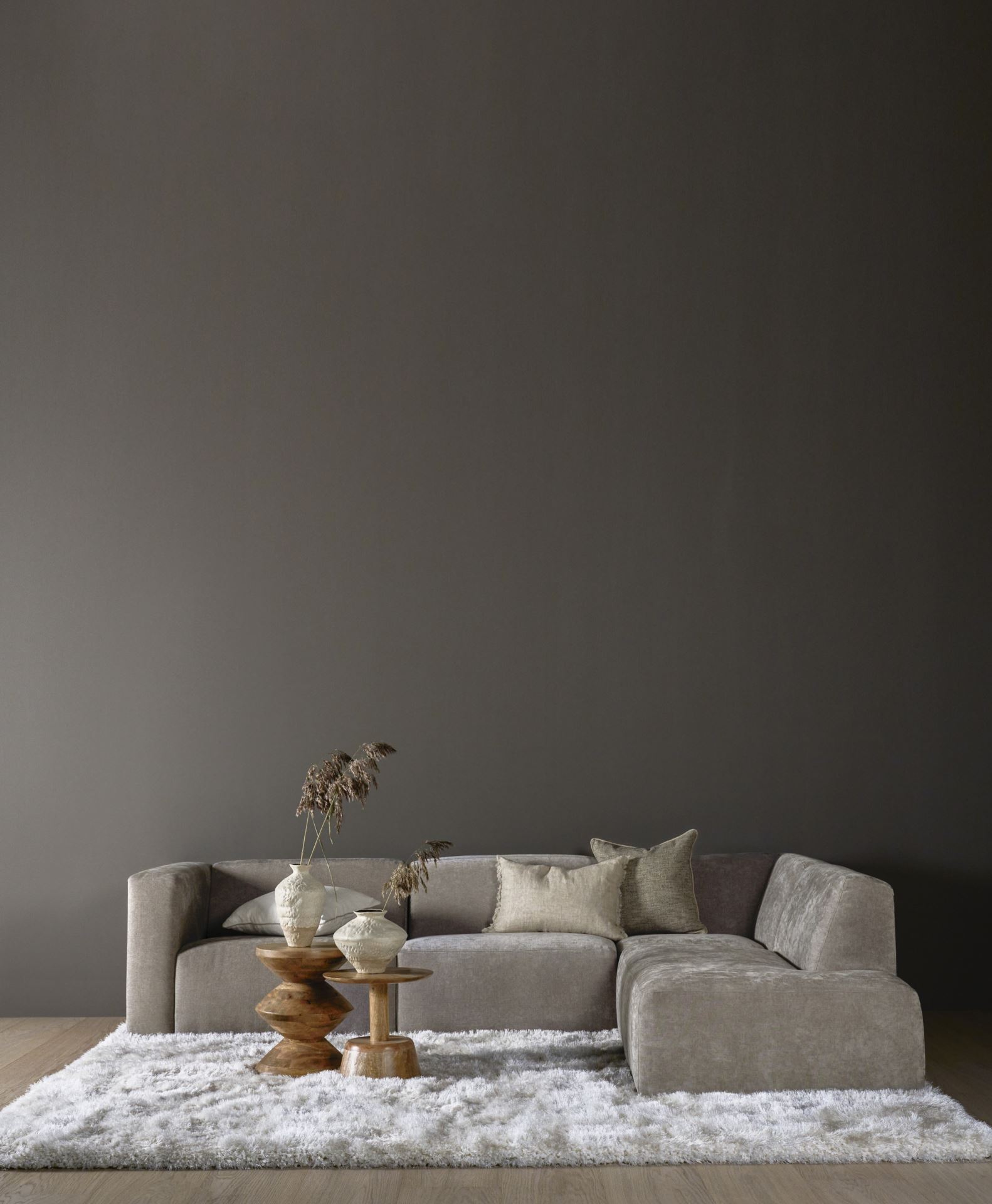 Modulsofa 1,5 seter m/armlene venstre grå - 110x93x73 cm