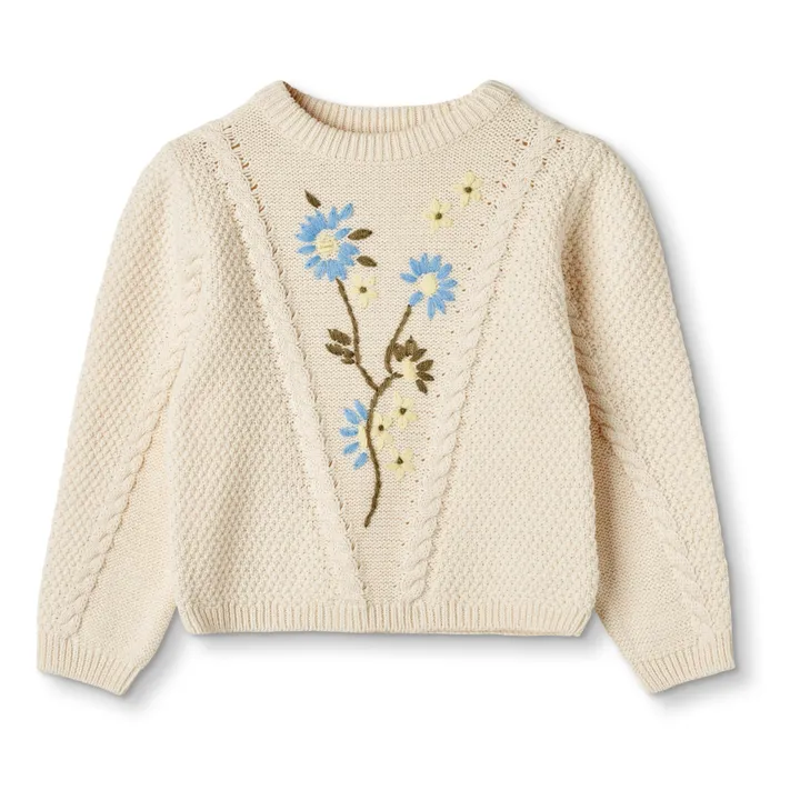 Fliink Pull Broderie Fleurs | Ecru