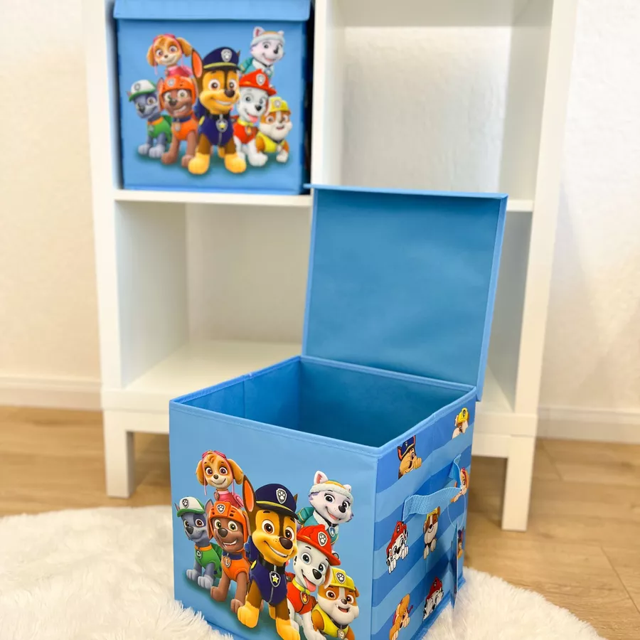 MTOnlinehandel Aufbewahrungsbox Faltbarer Organizer Paw Patrol mit Deckel, 2er-Set blau