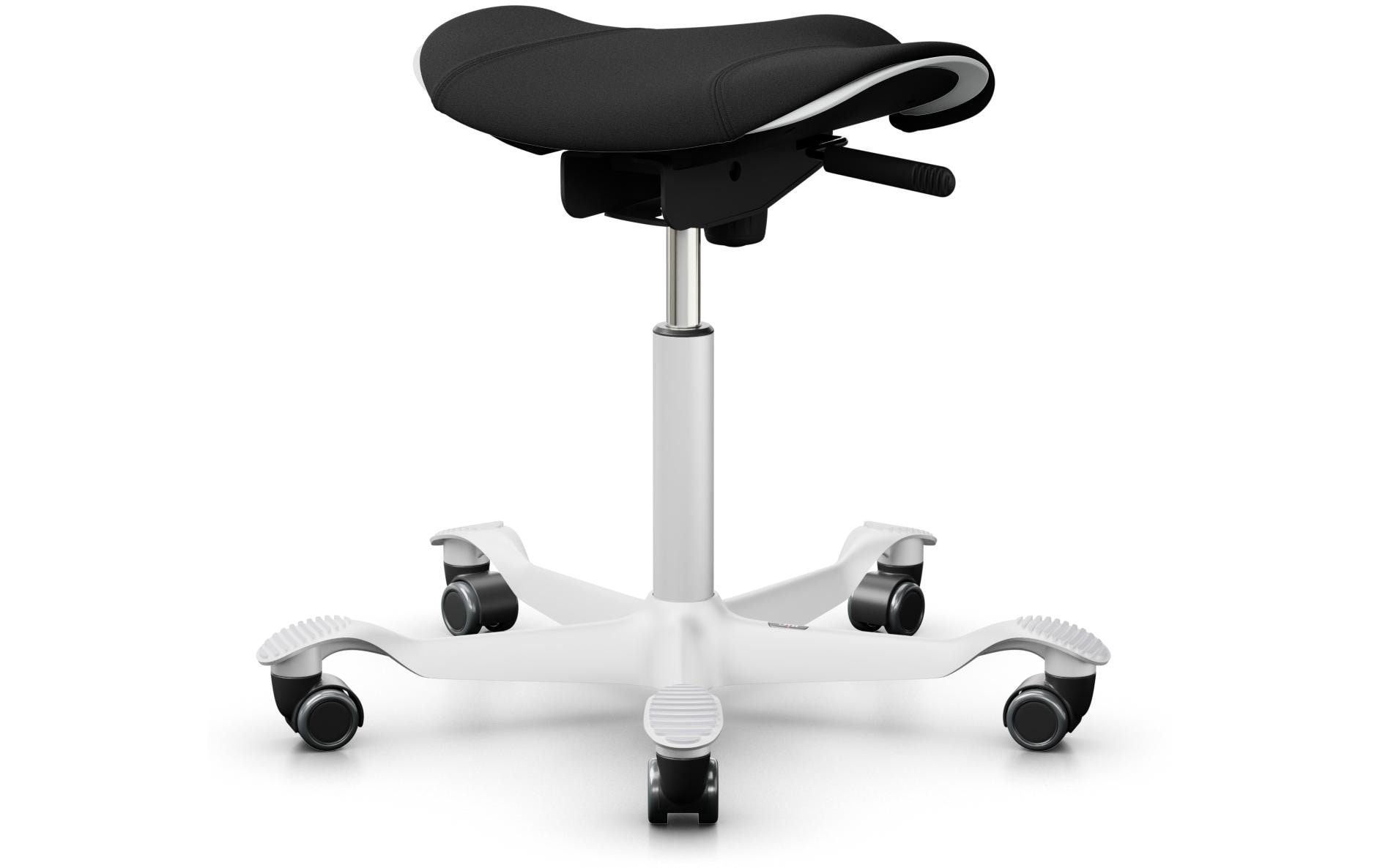 Drehstuhl Capisco Puls 8002 Schwarz / Weiss<br>Klassischer Hocker für Homeoffice oder Büro
