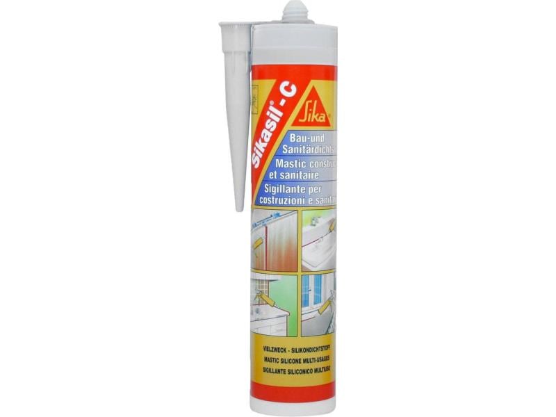 Sika Silikon Sikasil-C 300 ml, Weiss 1-komponentige Silikondichtstoff