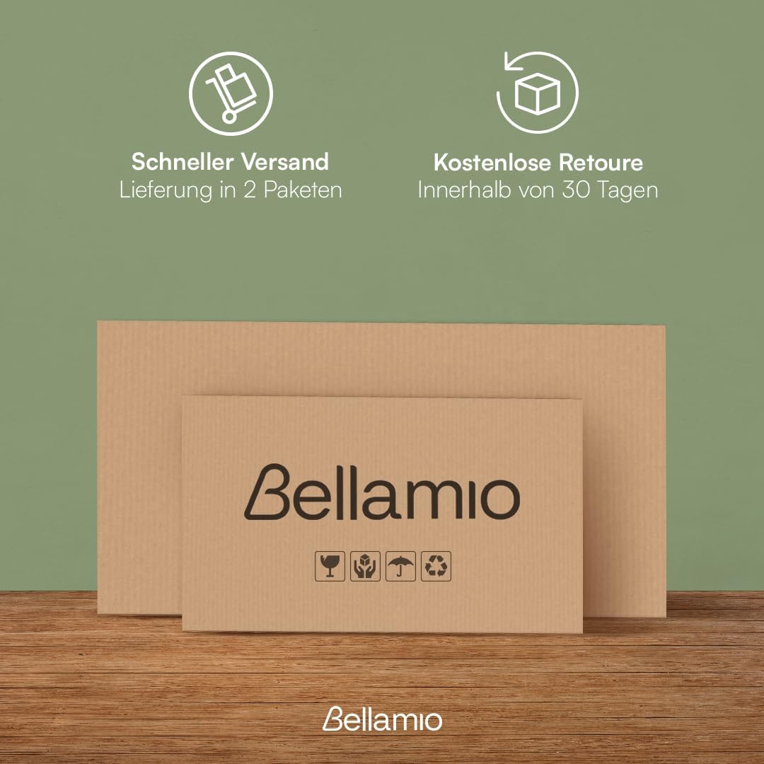 Bellamio Livny Schreibtisch Hochglanz weiß mit 5 Schubladen – Schminktisch ohne Spiegel – White Desk with Drawers 80x53x110 cm – Jugendschreibtisch - Bürotisch mit Schubladen beidseitig montierbar