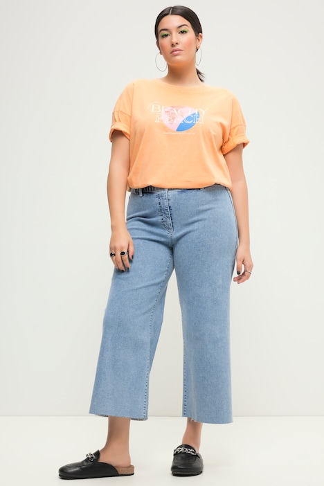 Culotte-Jeans, Wide Legs, cutted Saum