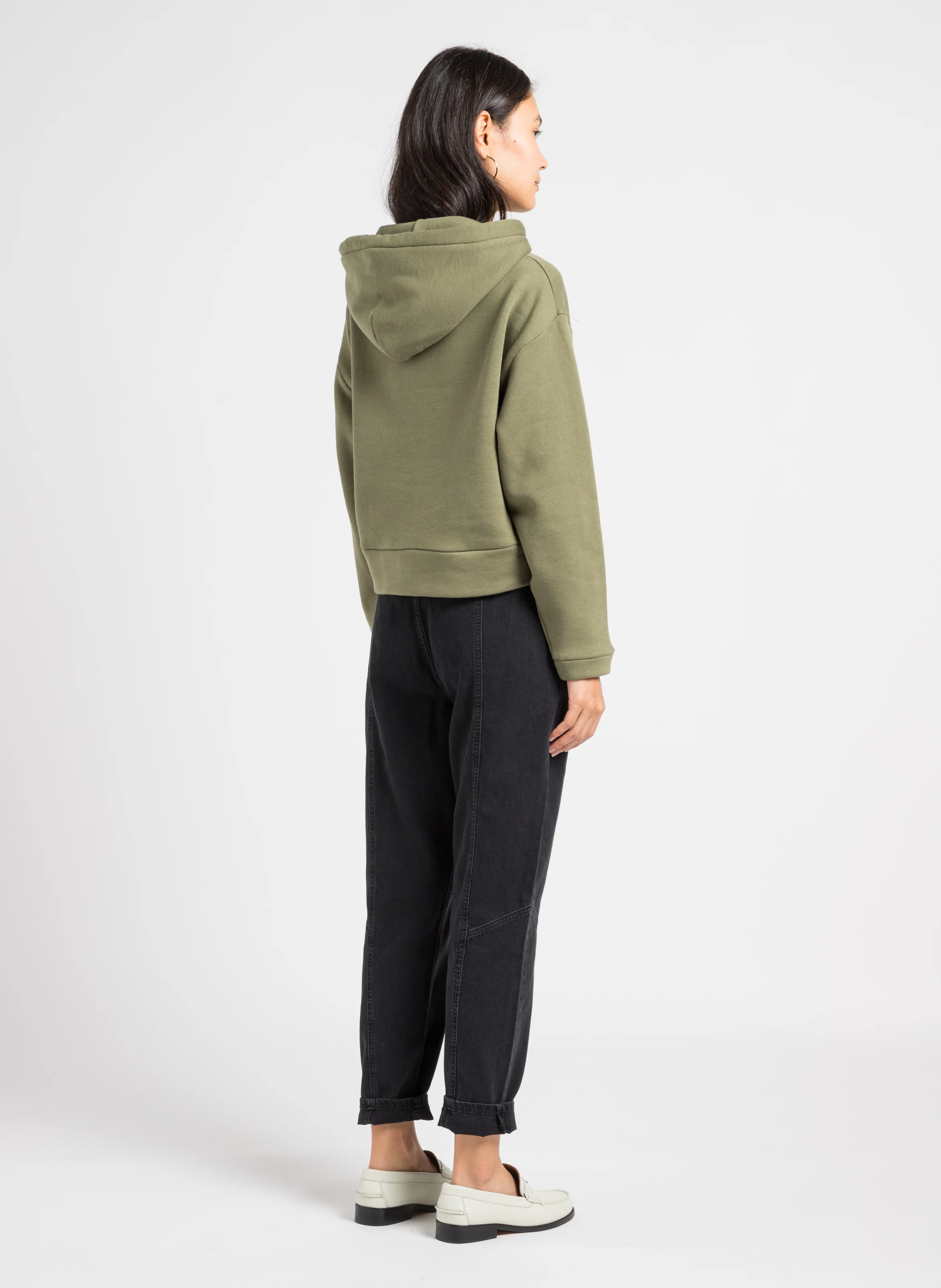 MONY - Jean carotte taille haute en coton | Noir