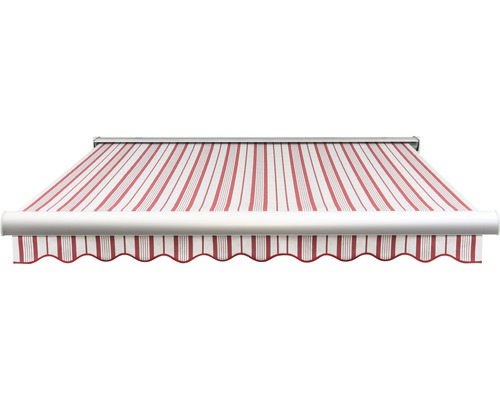 SOLUNA Semi-Cassette Zonnescherm Classic 2.5x1.5 Stoffen Dessin 7838 Frame E6EV1 Zilver Geanodiseerd Aandrijving rechts incl. motor, wandschakelaar