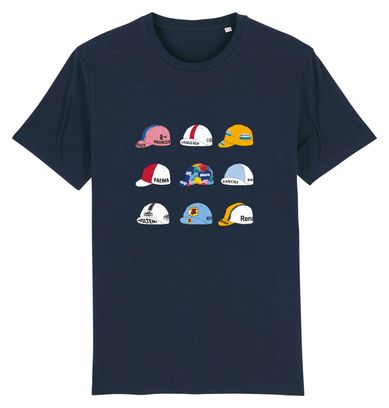 T-Shirt Unisexe Çois Casquettes Vintage Bleu