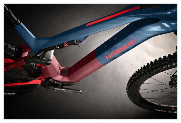VTT Électrique Tout-Suspendu Haibike Lyke CF 11 Sram GX 12V 430Wh 29'' Bleu Rouge 2024