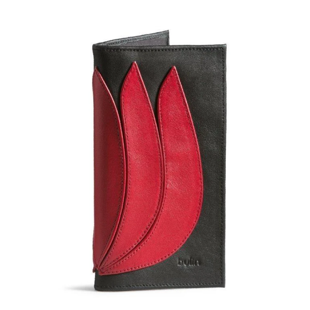 Tulip Wallet Flat Black / Red Tulip