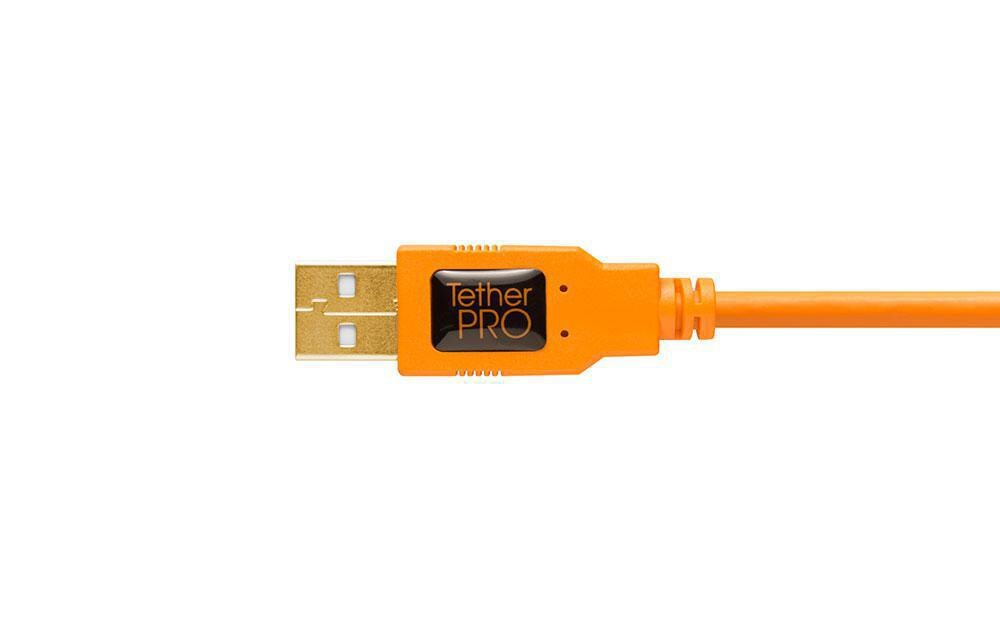 Kabel TetherPro USB 2.0 A / Mini B 5 Pin 4.6 Meter – orangeUSB - Mini-USB-Kabel, 4.6 Meter lang