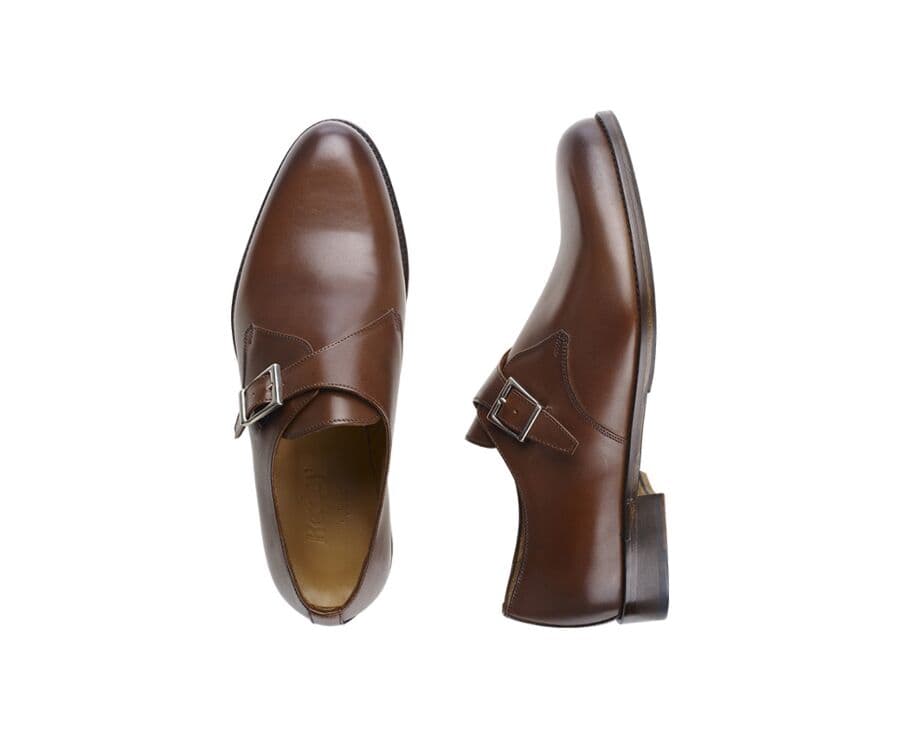 Chaussures cuir homme avec boucle Châtaigne Patiné - BLOOMINGDALE SILVER PATIN