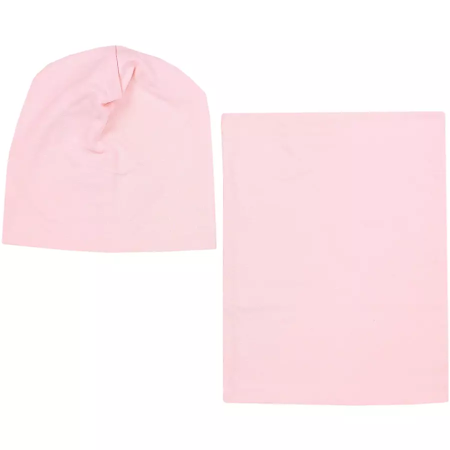 TupTam Unisex Kinder Beanie Mütze Schlauchschal Set hellrosa