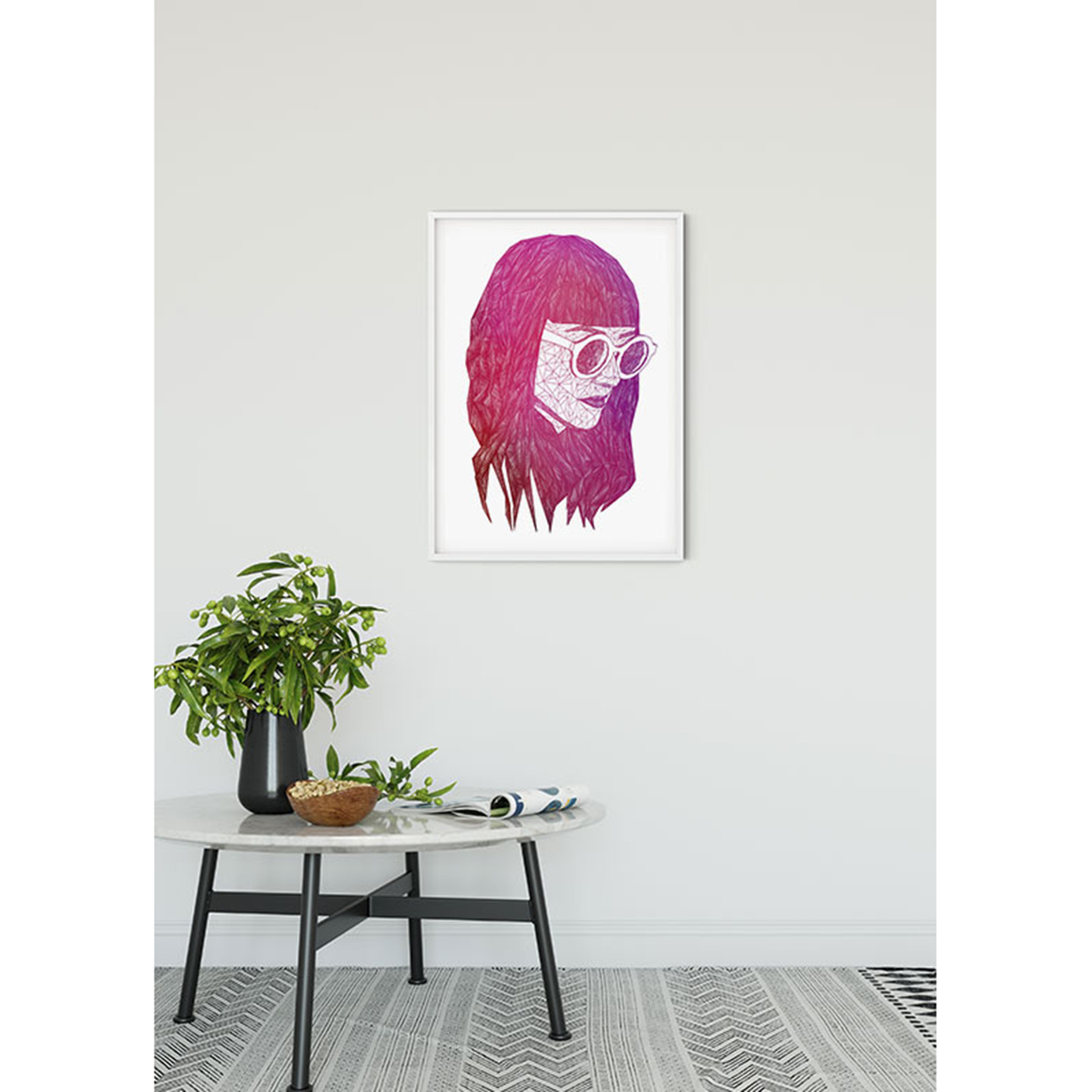 Wandbild GRID PINK - weiß-pink - 50x70 cm