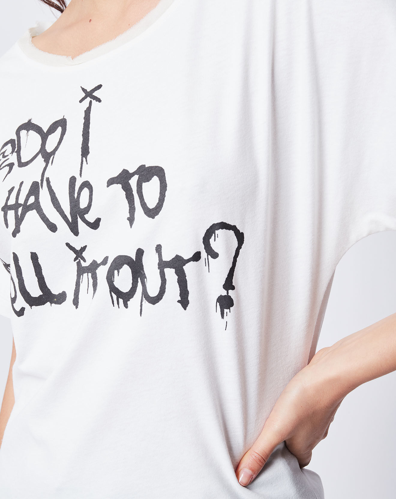 John Galliano T-Shirt imprimé blanc cassé/noir