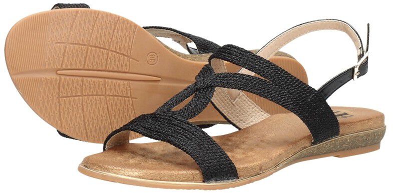 Sub55 Sandalen Plat zwart