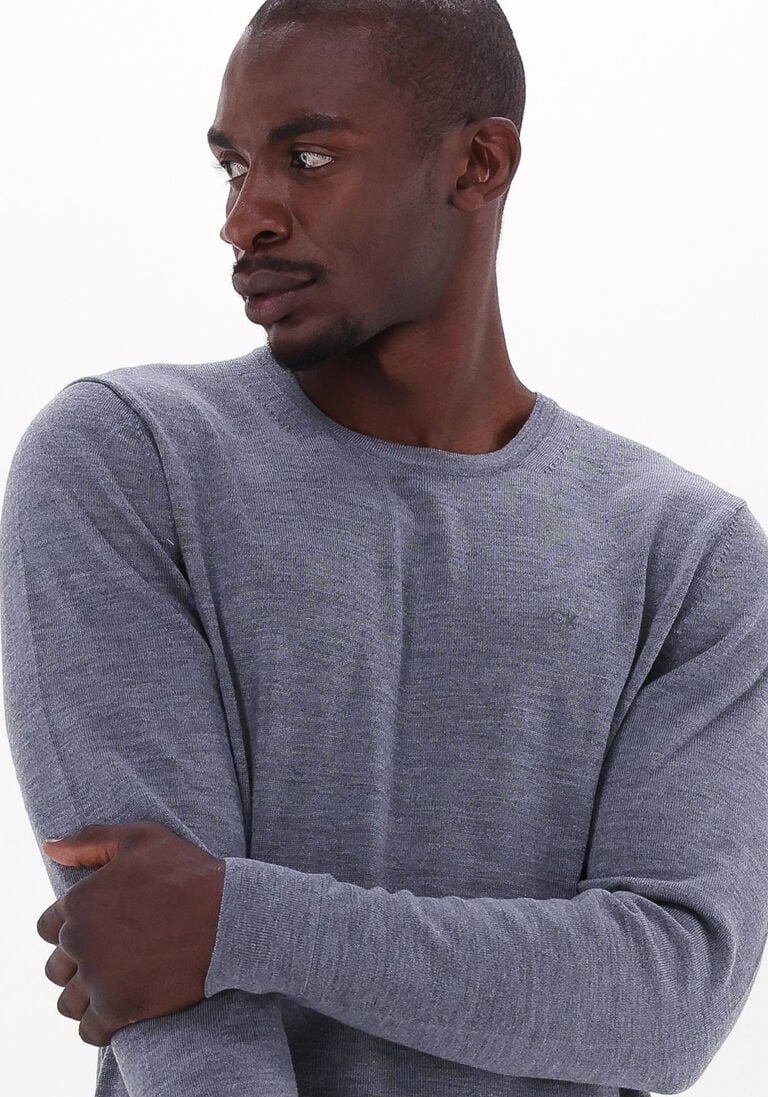 CALVIN KLEIN grijze calvin klein sweater superior wool crew neck sweater