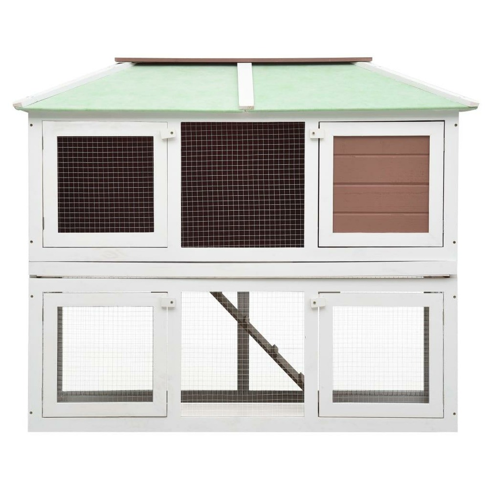 Cage double 130 x 68 x 105 cm pour animaux marron bois