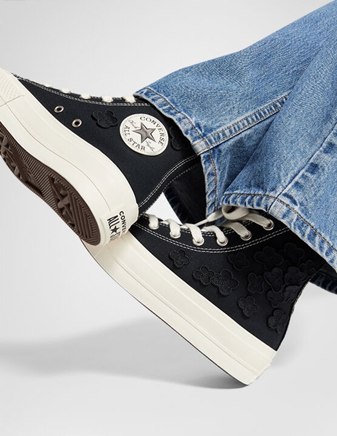 converse Sneakers Montantes Femme Ctas Lift Hi Noir/Blanc Toile