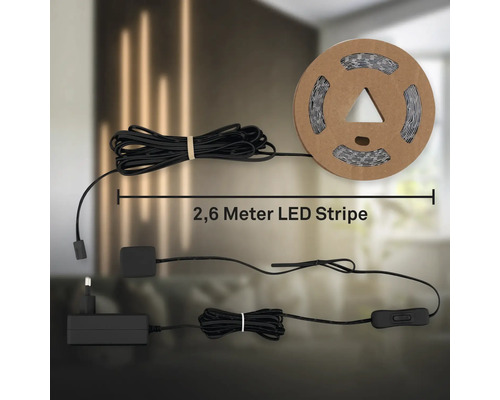 Pimp je Panel LED Strip Starter Set aan/uit 500 lm 3000 K warm wit 2,6 m 230V geschikt voor akoestische panelen