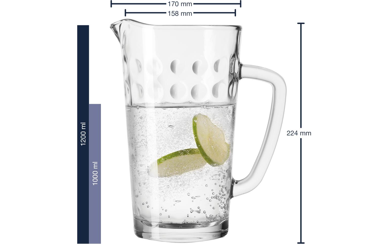 Krug Optic Ciao 1.2 l, TransparentSpülmaschinenfester Glaskrug mit praktischem Henkel