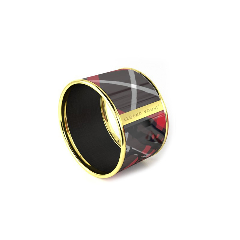 Legend Vogue - Bracelet Bangle Or Jaune Exotic Romance England Noir Rouge Blanc