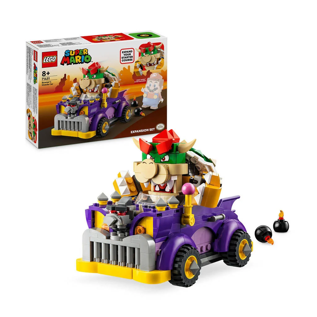 Bowsah!Uitbreidingsset: Bowsers bolide Speelgoed Auto met Poppetje 71431