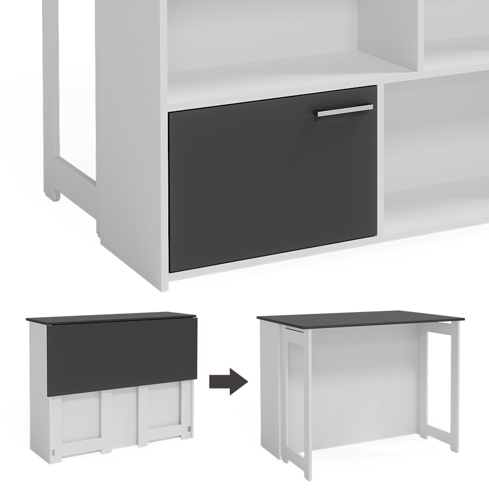 Vicco Bartisch Dominic Weiß Anthrazit 116 x 37 cm Esszimmer Küche offene Fächer Tür