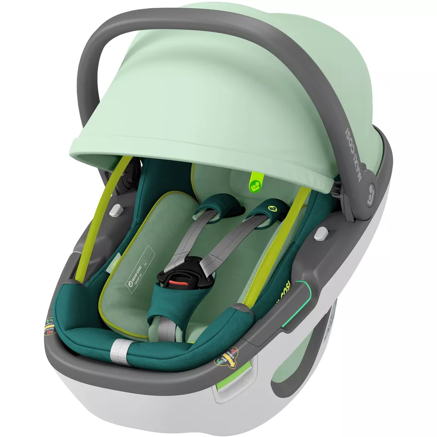 MAXI COSI Set Babyschale Coral 360 Neo Green plus Basisstation FamilyFix 360