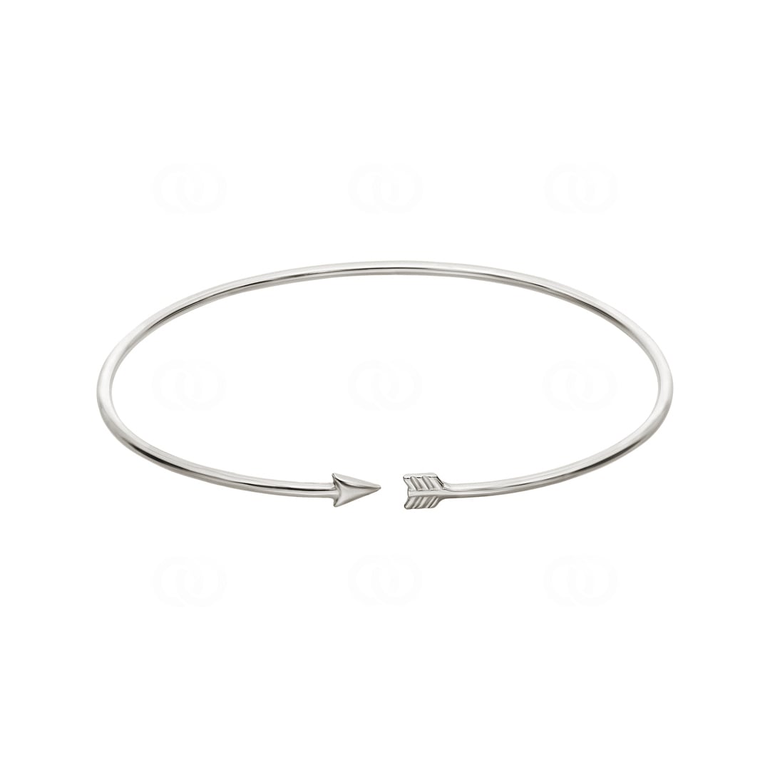 Armreif offen 925 Silber rhodiniert Pfeil 58 x 48mm