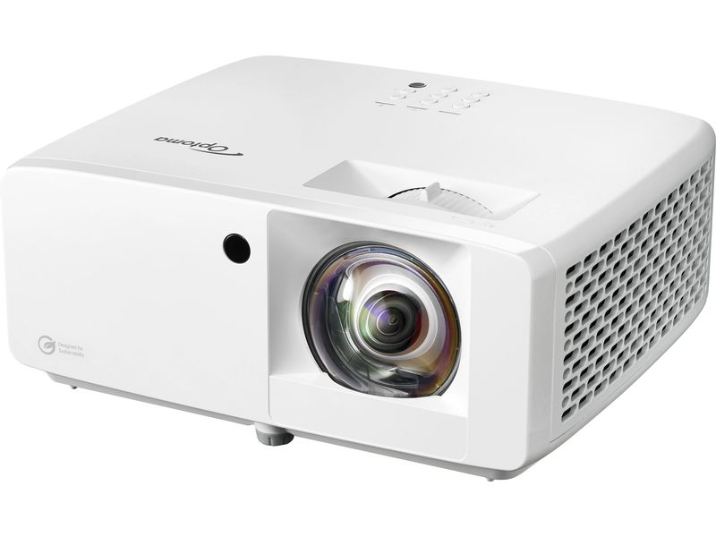Optoma Kurzdistanzprojektor ZH450ST Umweltfreundlicher Full HD-Kurzdistanz-Laserprojektor mit hoher Helligkeit