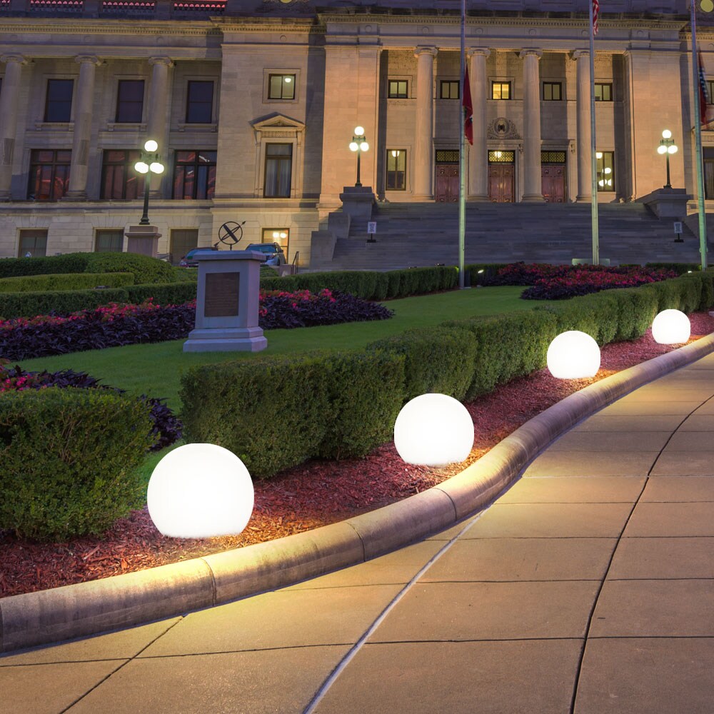 7er Set LED Solarleuchten, Säulen - und Kugel Design