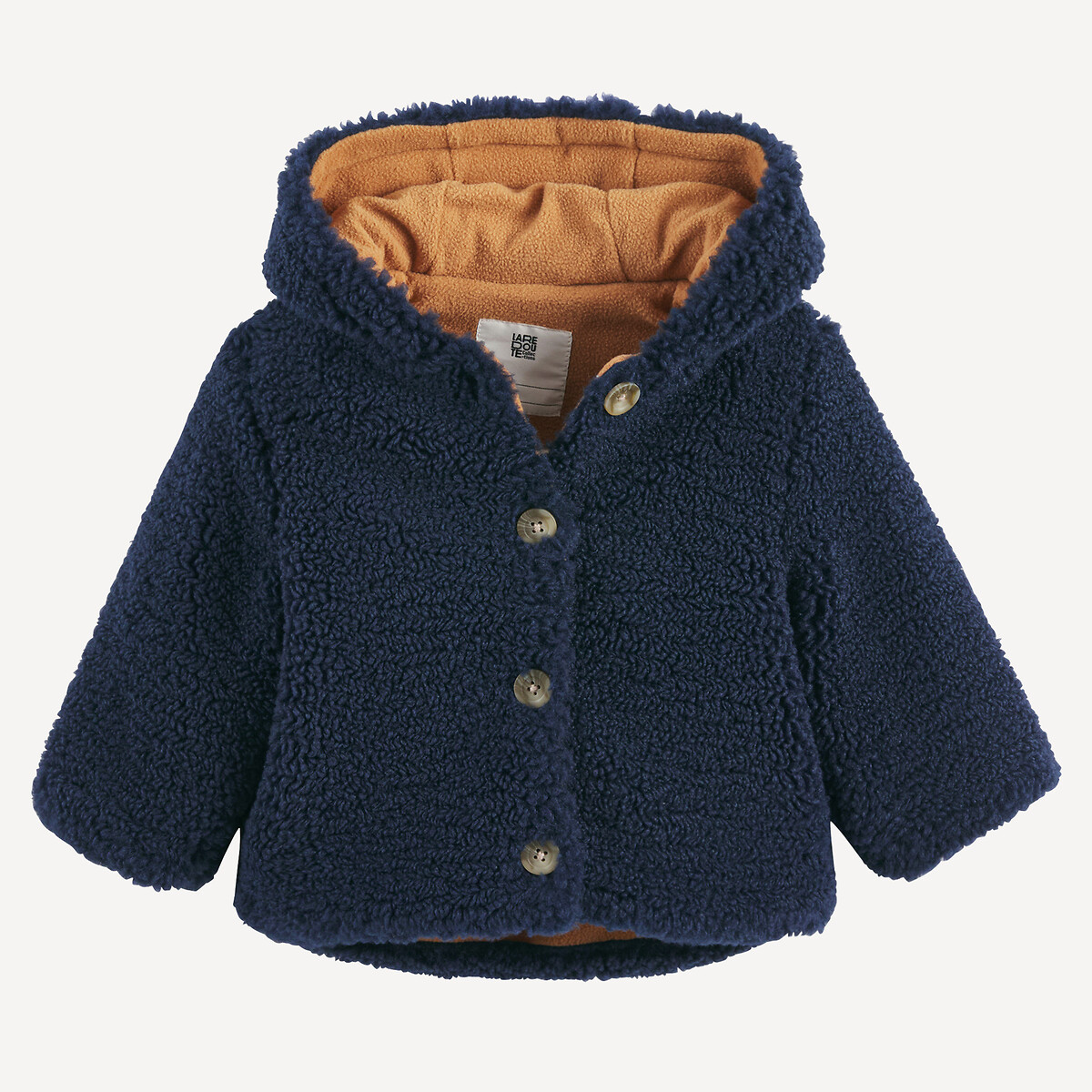 COLEÇÕES LA REDOUTE<br>Casaco quente com capuz em sherpa, forrado com lã polar