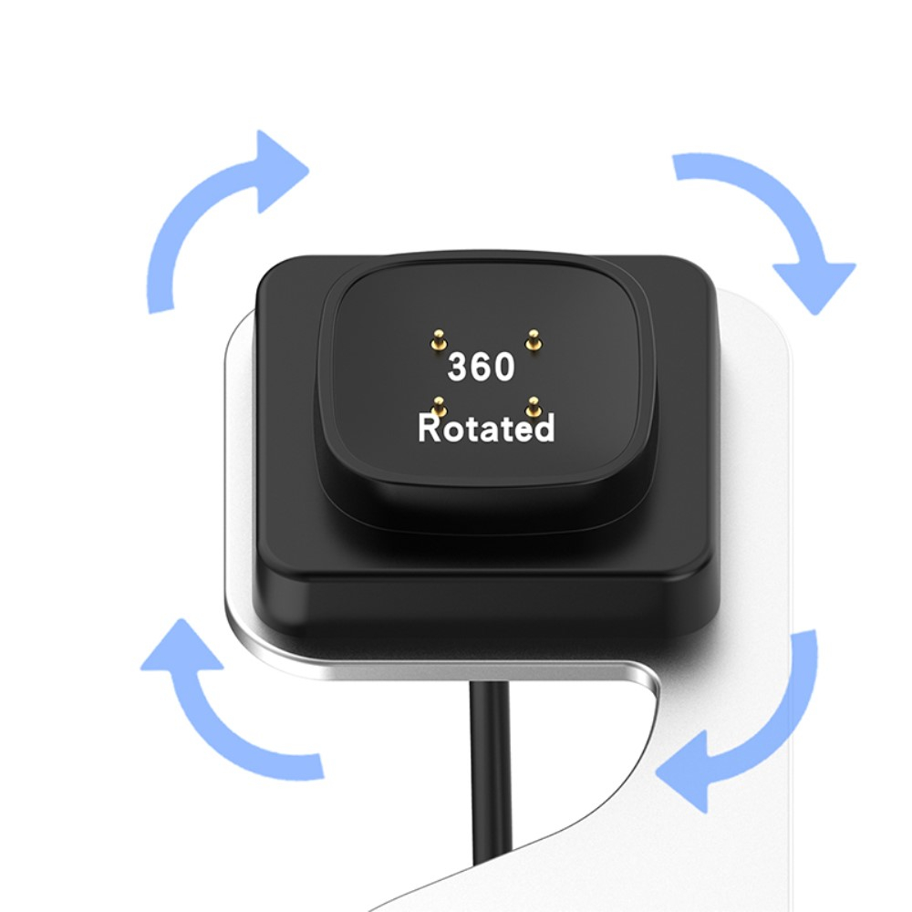2in1 Fitbit Versa 3 / Fitbit Sense Dockingstation Halterung mit USB Ladegerät - Silber