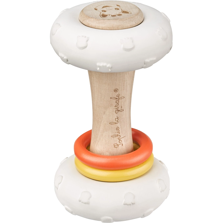VULLI Sophie la girafe® So'Pure Greifling Totem Rassel Naturkautschuk + Kautschukbaumholz