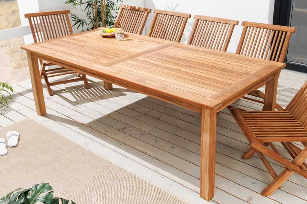Massiver Gartentisch EMPIRE TEAK 180cm natur Teakholz