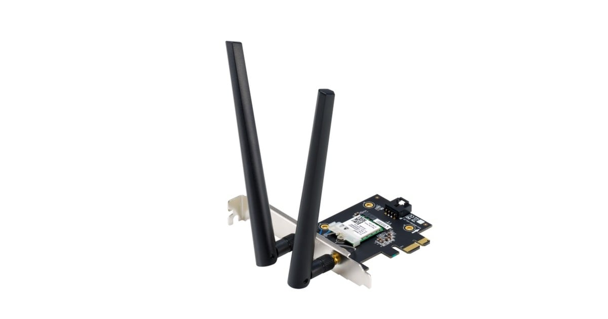 ASUSWiFi 7 PCI-E adapter met 2 externe antennes PCE-BE6500 wlan adapter
