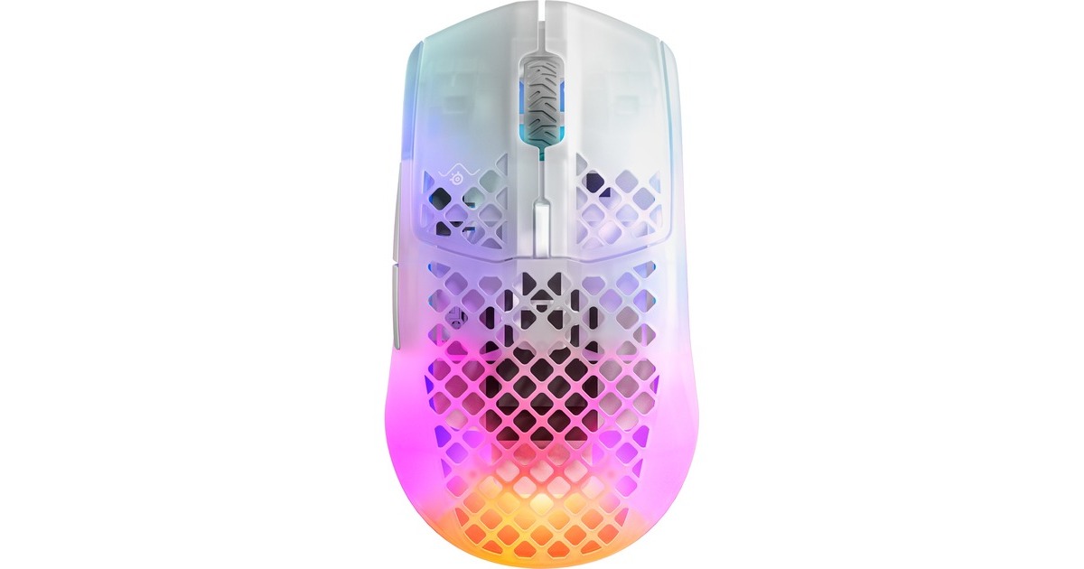 SteelSeriesAerox 3 Wireless Ghost 2022 gaming muis  (Transparant, 100 - 18.000 dpi, RGB leds)