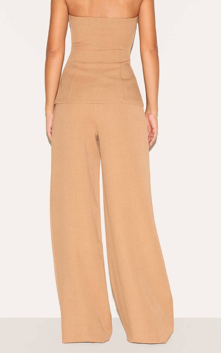 Sable Pantalon Taille Haute Large Et Ajusté Pour Grandes Tailles - Ensemble Coordonné