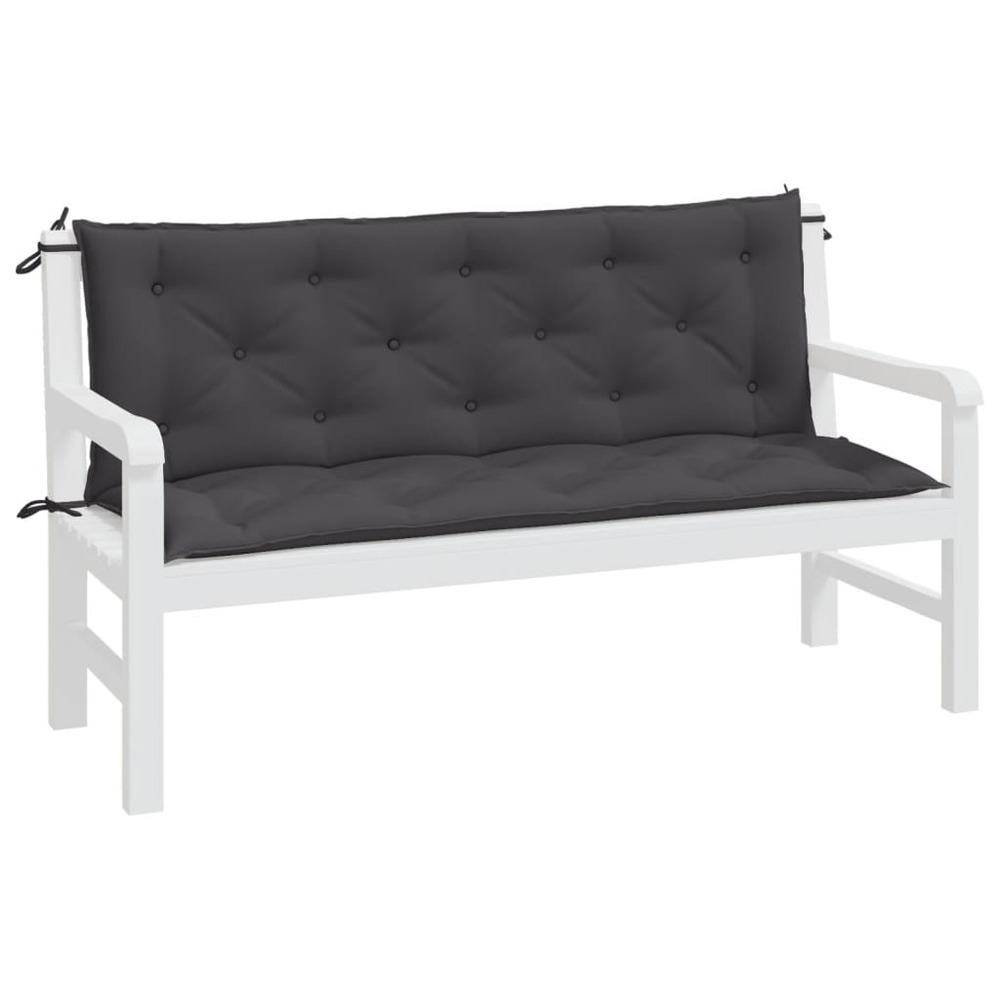 Coussins de banc de jardin 2 pcs anthracite tissu oxford
