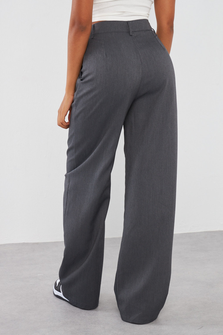 Pantalon de tailleur gris chiné