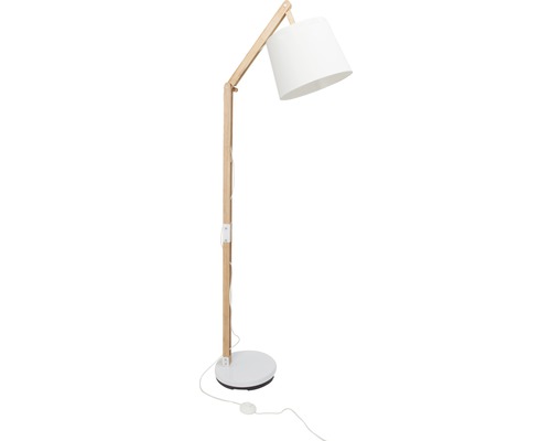 Carlyn 1-lichts staande lamp, Ø 30 cm, grenen/wit