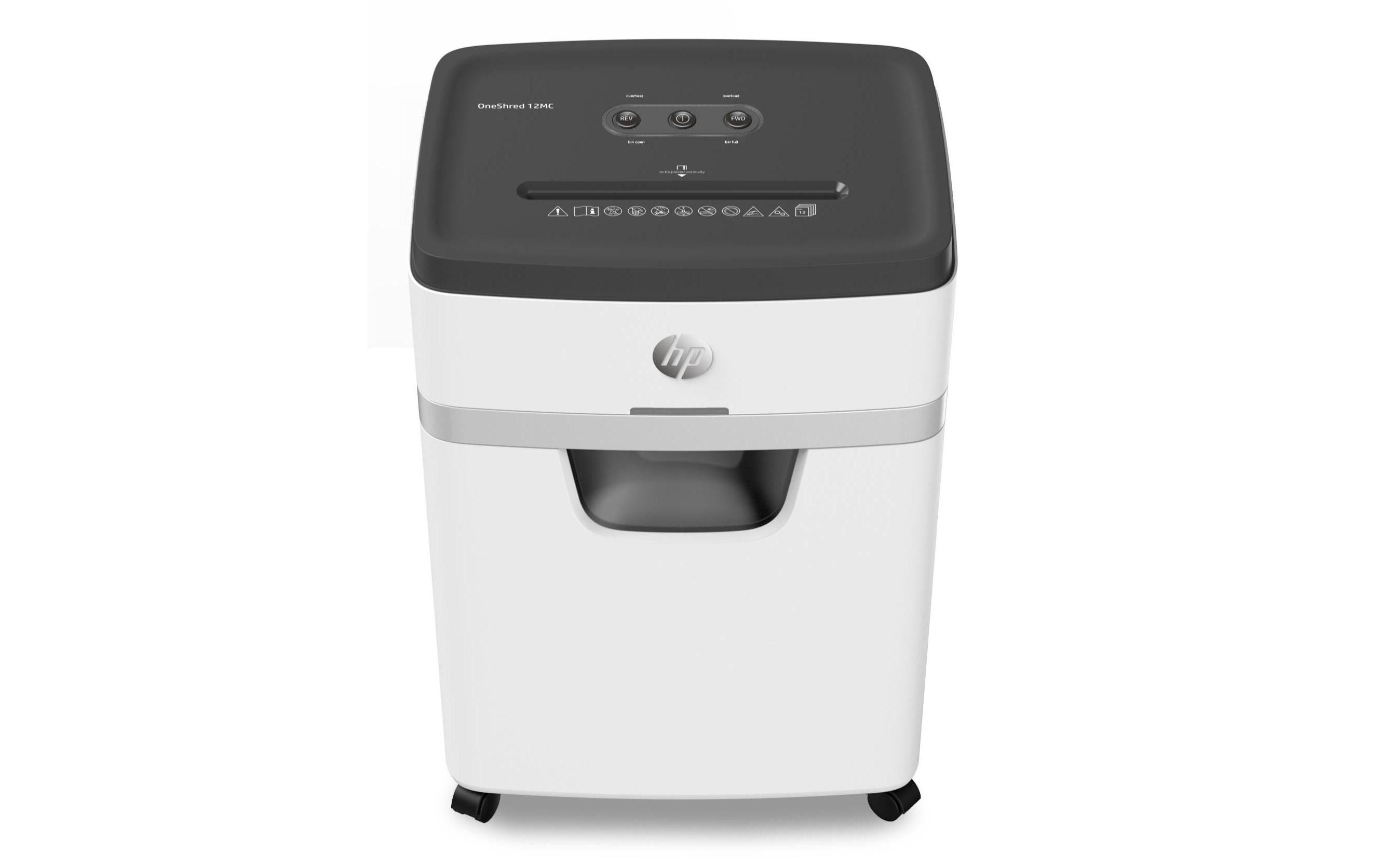 Aktenvernichter OneShred 12MC P-5, 12 Seiten<br>Dokumentenvernichter von HP