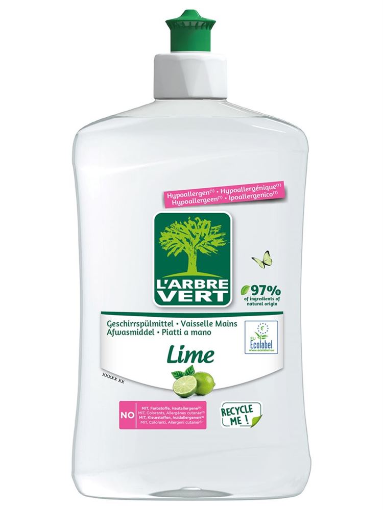 L'ARBRE VERT Geschirrspülmittel<br>500 ml, Flasche, flüssig, Limette