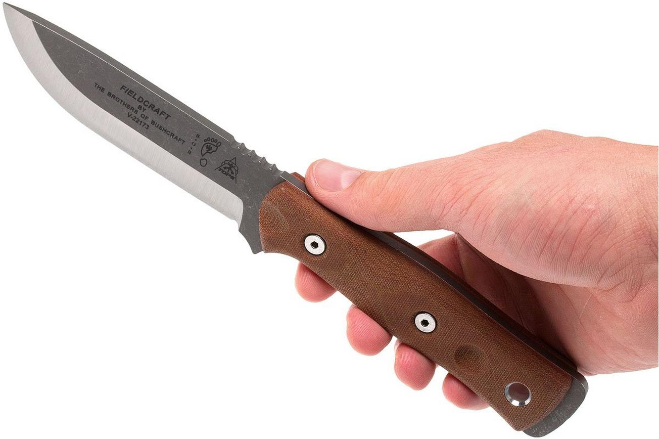 TOPS Knives B.O.B. Fieldcraft Brown Micarta, tumbled finish BROS-TBF