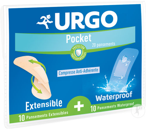 Urgo Pocket 10 Pansements Extensibles + 10 Pansements Waterproof 20 Pièces