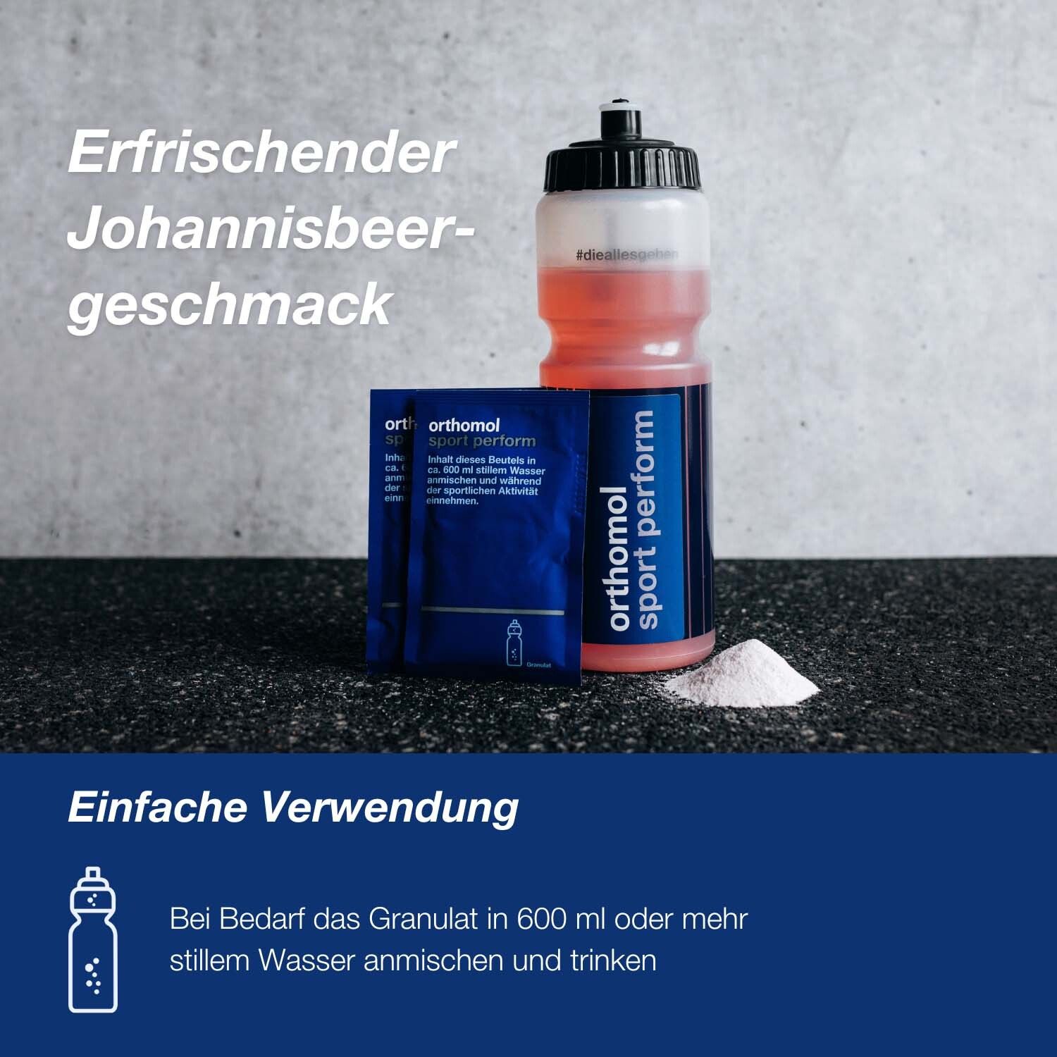 Orthomol Sport perform - Elektrolyte für Leistungsfähigkeit während des Sports - mit Vitamin B12, Magnesium und Calcium - Granulat