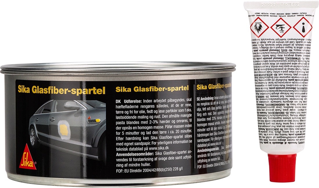 Glasfiber spartel 1,5kg. inkl hærder