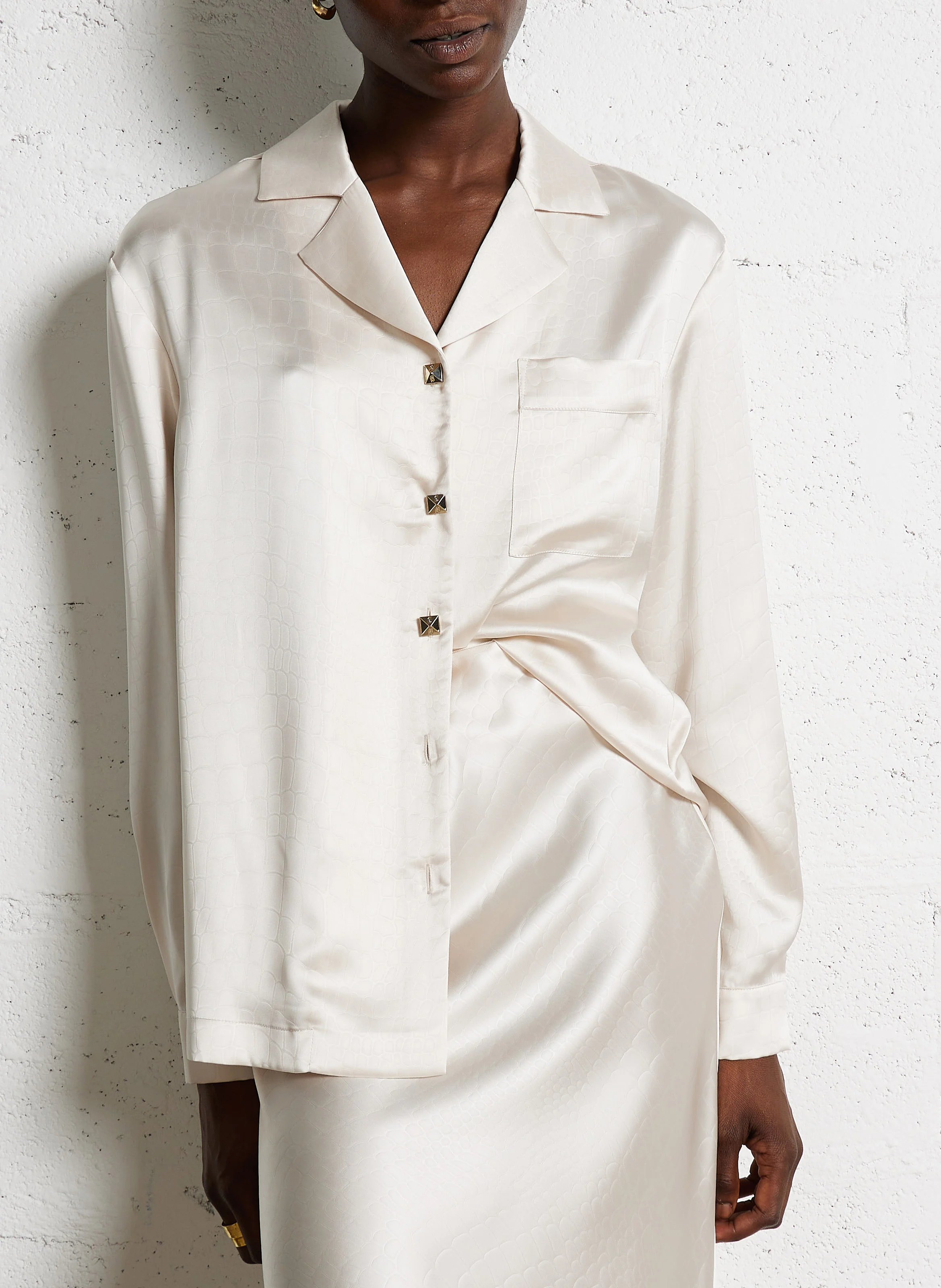 Chemise col classique| Beige