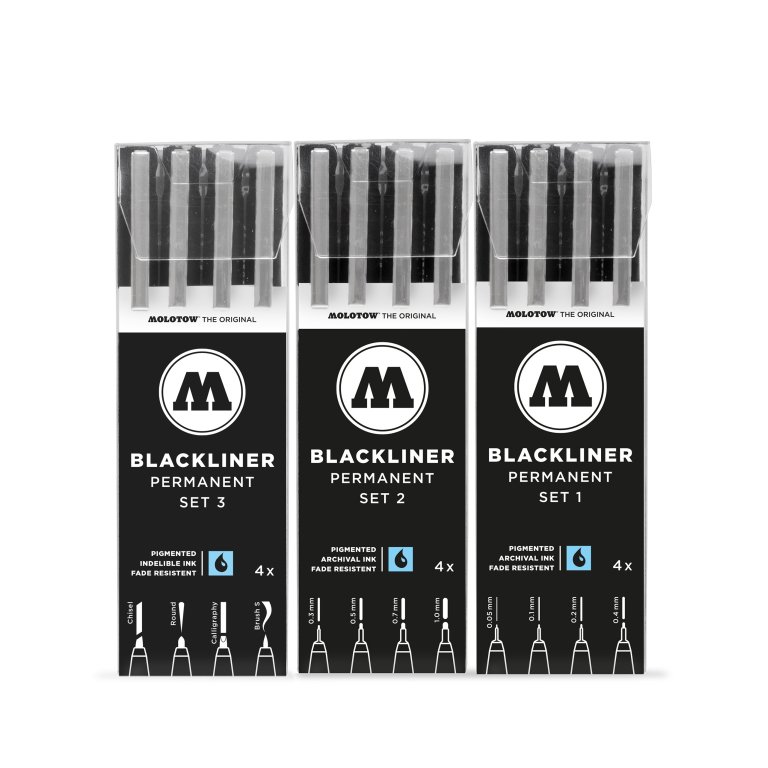 Molotow Blackliner Permanent, 4er-Set